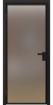 Алюминиевая межкомнатная дверь 1AG («черный матовый» / сатинат) — 4758