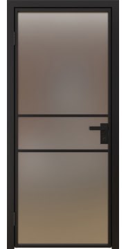 Алюминиевая межкомнатная дверь 2AG («черный матовый» / сатинат) — 4722