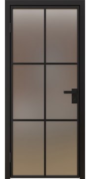 Алюминиевая межкомнатная дверь 3AG («черный матовый» / сатинат) — 4686