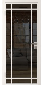 Алюминиевая межкомнатная дверь 5AG («белый матовый» / стекло тонированное) — 4657