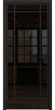 Алюминиевая межкомнатная дверь 5AG («черный матовый» / триплекс черный) — 4648