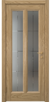 Межкомнатная дверь FK015 (натуральный шпон дуба / стекло решетка) — 5156