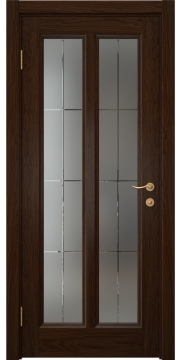 Межкомнатная дверь FK015 (шпон дуб коньяк / стекло решетка) — 5151