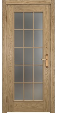 Межкомнатная дверь SK005 (натуральный шпон дуба / матовое стекло) — 5682