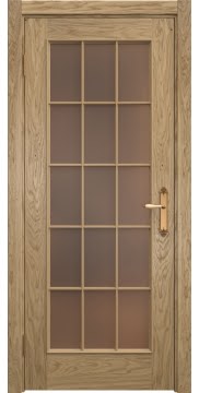 Межкомнатная дверь SK005 (натуральный шпон дуба / стекло бронзовое) — 5680