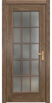 Межкомнатная дверь SK005 (шпон американский орех / стекло рамка) — 5816
