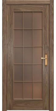 Межкомнатная дверь SK005 (шпон американский орех / стекло бронзовое) — 5815