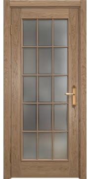 Межкомнатная дверь SK005 (шпон дуб светлый / стекло рамка) — 5711