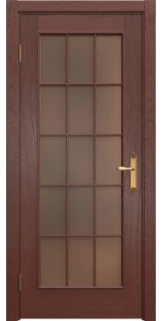Межкомнатная дверь SK005 (шпон красное дерево / стекло бронзовое) — 5683