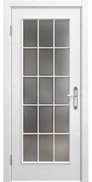 Межкомнатная дверь SK005 (шпон ясень белый / стекло рамка) — 5046