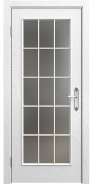 Межкомнатная дверь SK005 (шпон ясень белый / матовое стекло) — 5699