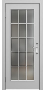 Межкомнатная дверь SK005 (эмаль серая / стекло рамка) — 5692