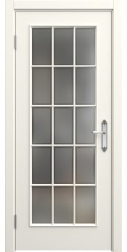 Межкомнатная дверь SK005 (эмаль слоновая кость / стекло рамка) — 5048