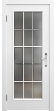 Межкомнатная дверь SK005 (эмаль белая / стекло рамка) — 5049