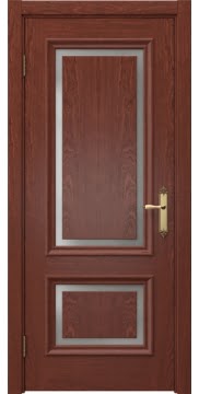 Межкомнатная дверь SK009 (шпон красное дерево / матовое стекло) — 5215