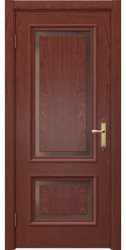 Межкомнатная дверь SK009 (шпон красное дерево / стекло бронзовое) — 5216