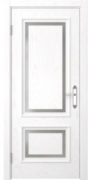 Межкомнатная дверь SK009 (шпон ясень белый / матовое стекло) — 5217