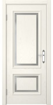 Межкомнатная дверь SK009 (шпон ясень слоновая кость / матовое стекло) — 5219