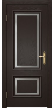 Межкомнатная дверь SK009 (шпон ясень темный / матовое стекло) — 5228
