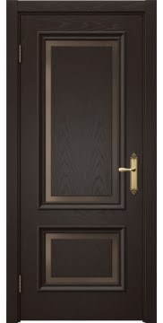 Межкомнатная дверь SK009 (шпон ясень темный / стекло бронзовое) — 5227