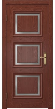 Межкомнатная дверь SK010 (шпон красное дерево / матовое стекло) — 5235