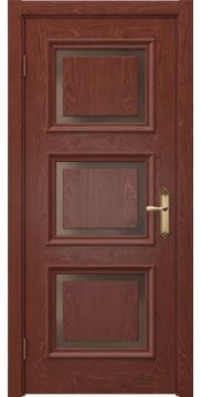 Межкомнатная дверь SK010 (шпон красное дерево / стекло бронзовое) — 5236