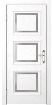 Межкомнатная дверь SK010 (шпон ясень белый / матовое стекло) — 5237