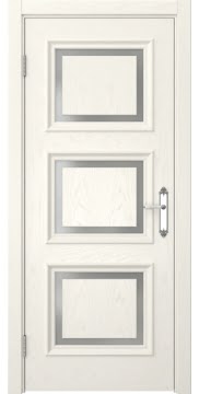 Межкомнатная дверь SK010 (шпон ясень слоновая кость / матовое стекло) — 5239