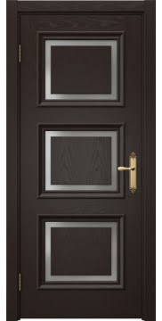 Межкомнатная дверь SK010 (шпон ясень темный / матовое стекло) — 5248