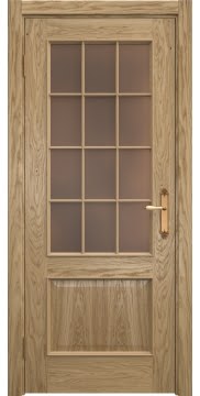 Межкомнатная дверь SK011 (натуральный шпон дуба / стекло бронзовое) — 5628