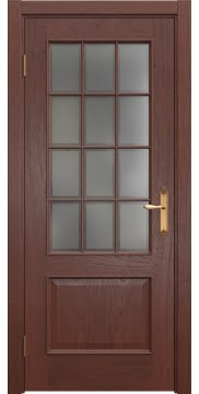 Межкомнатная дверь SK011 (шпон красное дерево / стекло рамка) — 5635