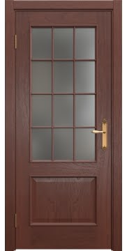 Межкомнатная дверь SK011 (шпон красное дерево / матовое стекло) — 5636