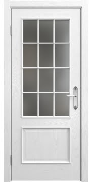 Межкомнатная дверь SK011 (шпон ясень белый / матовое стекло) — 5656