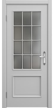 Межкомнатная дверь SK011 (эмаль серая / стекло рамка) — 5645