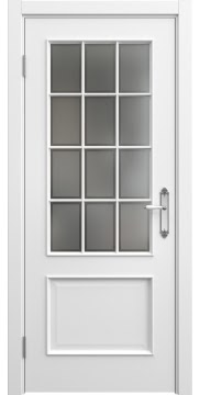Межкомнатная дверь SK011 (эмаль белая / стекло рамка) — 5640