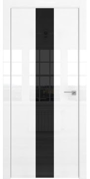Межкомнатная дверь ZM035 (белая глянцевая, лакобель черный) — 3024