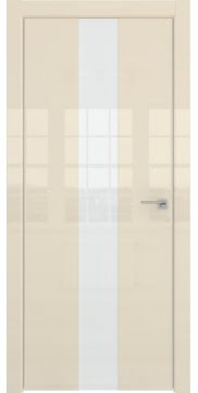 Межкомнатная дверь ZM035 (ваниль глянцевая, лакобель белый) — 3020