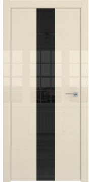 Межкомнатная дверь ZM035 (ваниль глянцевая, лакобель черный) — 3019