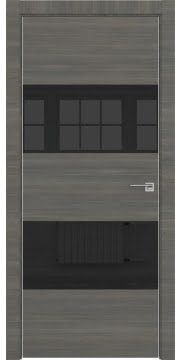 Межкомнатная дверь ZM036 (экошпон ольха, лакобель черный) — 3035