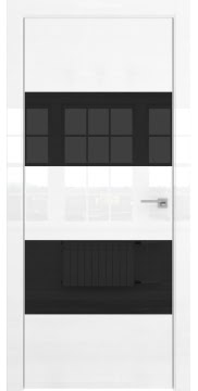 Межкомнатная дверь ZM036 (белая глянцевая, лакобель черный) — 3047