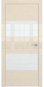 Межкомнатная дверь ZM036 (ваниль глянцевая, лакобель белый) — 3045