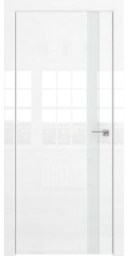 Межкомнатная дверь ZM038 (белая глянцевая, лакобель белый) — 3063