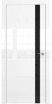 Межкомнатная дверь ZM038 (белая глянцевая, лакобель черный) — 3062