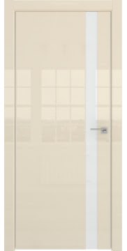 Межкомнатная дверь ZM038 (ваниль глянцевая, лакобель белый) — 3060