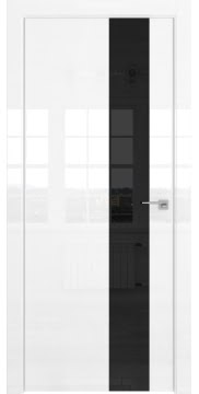 Межкомнатная дверь ZM039 (белая глянцевая, лакобель черный) — 3077