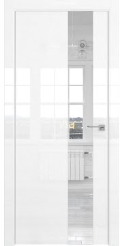 Межкомнатная дверь ZM039 (белая глянцевая, зеркало) — 3079
