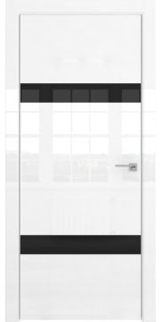 Межкомнатная дверь ZM040 (белая глянцевая, лакобель черный) — 3091