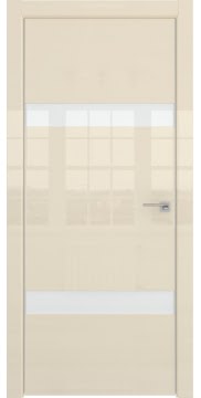 Межкомнатная дверь ZM040 (ваниль глянцевая, лакобель белый) — 3094