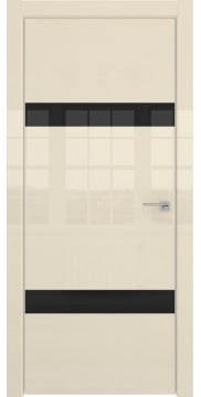 Межкомнатная дверь ZM040 (ваниль глянцевая, лакобель черный) — 3090