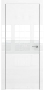 Межкомнатная дверь ZM041 (белая глянцевая, лакобель белый) — 3104